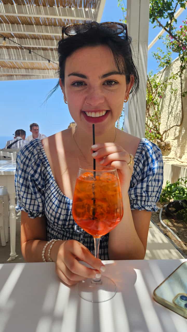 Our first aperol spritz of the trip, at Volkan pizza--which was delicious!