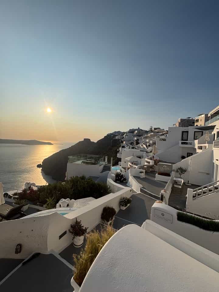 Our first sunset in Santorini.